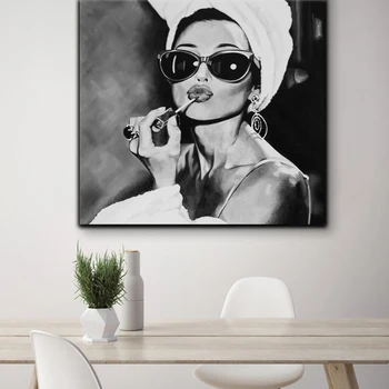 Črno-Bela Fotografija, Art Audrey Hepburn Platno Slikarstvo Nordijska Plakatov In Fotografij Steni Sliko, Dnevna Soba, Salon Stenski Dekor