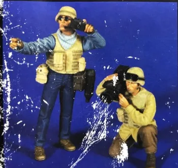 1/35 Obsega Sodobne ameriške Vojske Področju Reporter 2 osebi Miniature Unpainted Smolo Model Kit Slika Brezplačna Dostava