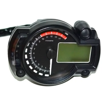 15000 RPM Meter Motocikel Digitalni merilnik Hitrosti merilnik vrtljajev Števec LCD Goriva v Rezervoarju DC 12V MAX 299KM/H 7 Barve Nastavljiv