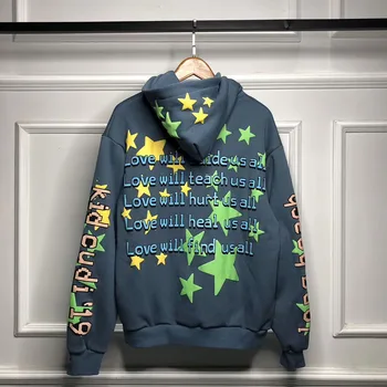Kanye West, Hip Hop 3 m Odsevni Rastlin bolšji sejem Kid Cudi Vnesite Galaktični Sweatshirts Fluorescentno Zelene Zvezdice CPFM.XYZ Hoodies