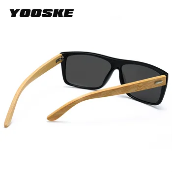 YOOSKE Les, sončna Očala Moški Letnik Lesene Noge Kvadratnih sončna Očala za Človeka Voznik Visoko Kakovost Vožnje Sunglass Očala UV400
