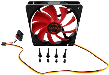 Mars Gaming MF12, PC fan, 9 rezila, PC fan rdeča LED osvetlitev, črna/rdeča