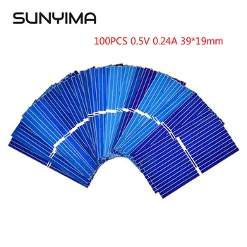 SUNYIMA 100 KOZARCEV 0,5 V 0.24 A Polikristalnih Silicijevih Sončnih celic Painel Sončne 39*19 mm Mini Sončne Celice za DIY Baterija Polnilnik