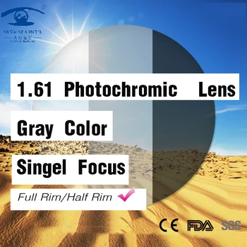 1.61 Indeks Photochromic Leče Sive Barvne Leče za Oči Recept Leče za Oči Prehodov Objektiv Kratkovidnost lentes opticos