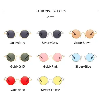 Kovinski Steampunk Sončna Očala Moški Ženske Modni Okrogle Očala Blagovne Znamke Oblikovalec Retro Okvir Vintage Sončna Očala Moški Visoke Kakovosti