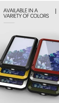 LJUBEZEN MEI Združljiv za Samsung Galaxy S20 FE 2020 Primeru,Aluminij Metal Gorilla Glass Shockproof Vojaške Težka Trmast Pokrov