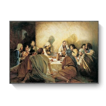 Zadnji Večerji Da Vinci Znanih Oljna slika na Platnu je Jezus Verske Plakatov in Fotografij Stenske Slike za Dnevna Soba Dekor
