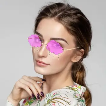 Rimless sončna Očala Ženske 2020 Letnik Oblaki Tassel Steampunk Ženska sončna Očala brez okvirjev Punk Očala Odtenki UV400