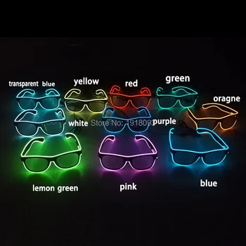 Nov dizajn 10 BARVO Zvoka Aktivno EL žice Neon LED Trak Rave Žareče Očala Light-up igrače Za noč Čarovnic,Cosplay,Poroka
