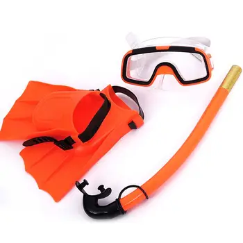 Otrok Silikonsko Masko Snorkel Plavanje Očala za Potapljanje, Podvodni Scuba Maske, Dihalke Potapljaške Plavuti Otroci 3PCS Potapljaške Opreme