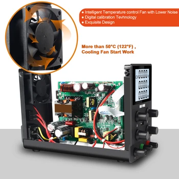 Črna Preklapljanje Laboratorijski napajalnik DC Nastavljiva Moč 30V 10A 60V 5A Klopi Vir Napajanja USB Lab Napetostnih Regulatorjev Moči