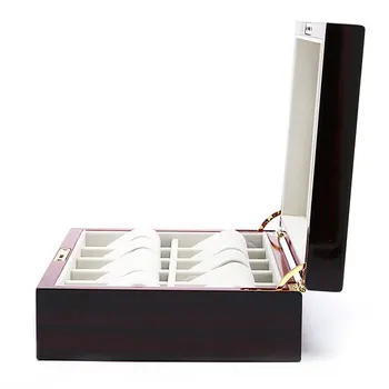 10 Reže Lesene Watch Box Škatla Za Shranjevanje S Tipko Odprite Okno Gledam Škatla Za Shranjevanje Barve Spray Barva W129 Strokovno Lucury