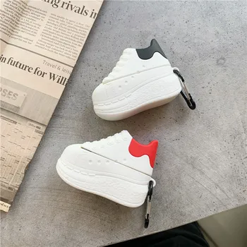 Nove Luksuzne modne 3D beli čevlji za airpods 1 2 Bluetooth slušalke primeru za airpods pro slušalke Zaščitne Slušalke kritje coque