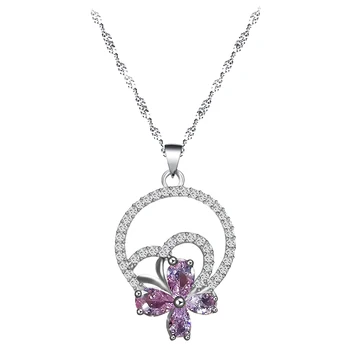 ROLILASON big prodaje roza kubičnih cirkon srebrne barve nakit prstan uhan ogrlico iz ženske obletnico/poroka/stranka JS858