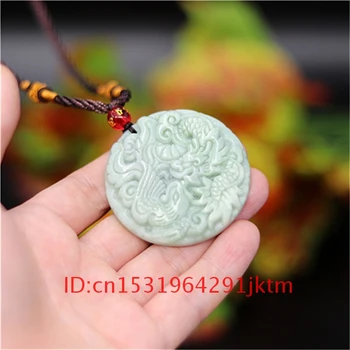 Vklesan Modni Dodatki Jade Naravnih Moški Obesek Dragon Amulet Čar Ogrlica Nakit Kitajski Phoenix Darila, Bela za