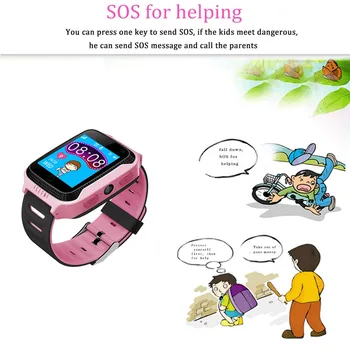 Baby Otroci Pametno uro S SOS Klic Kamera, Zaslon na Dotik, Osvetlitev GPS LBS Smartwatch Baby otroci Otroci Gledajo VS Q528 Q50 DZ09