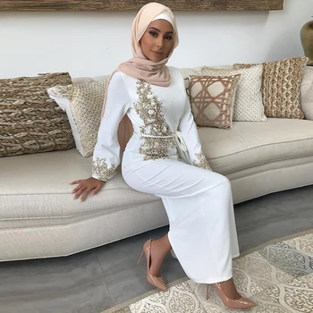 Eid Abaya Dubaj Turčija Muslimansko Obleko, Hidžab tam kaftan Caftan Marocain Islamska Oblačila za Ženske Ramadana Obleke Islam Haljo Vestidos