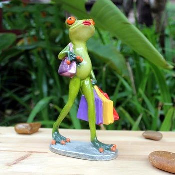 3D Mini Smolo Zelena Žaba Figur Srčkan Kip Obrti Okraski Doma Dekoracijo za dnevno Sobo Polici Vrt