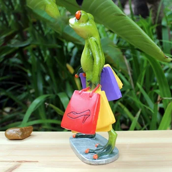 3D Mini Smolo Zelena Žaba Figur Srčkan Kip Obrti Okraski Doma Dekoracijo za dnevno Sobo Polici Vrt
