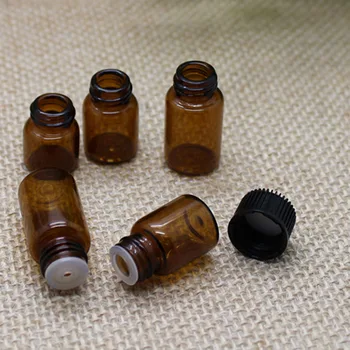 1ml 2ml 3ml Mini Amber Eterično olje, Steklenica Potovanja Vzorec Majhno Stekleničko za Parfum Kapalko Test Steklenice 100 kozarcev Brezplačna Dostava