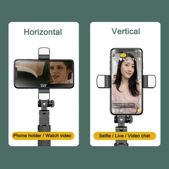 MAMEN 170 cm Bluetooth Selfie Palico Stabilizator Z Dvojno Svetloba&Stojalo 10 cm Obroč Lučka Za Samosprožilec Live Video Snemanje