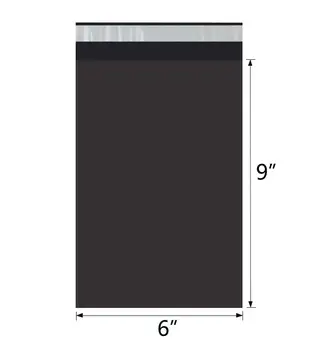 100 kozarcev 15x23cm/6x9-palčni Black Poli Pošiljatelji Boutique Dostava Vrečke Couture Ovojnice