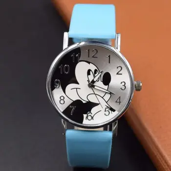 Disney Srčkan risanka quartz ročno uro otrok usnja Dame watch Mickey ženske ure fant fant dekleta relojes Lutka dodatki