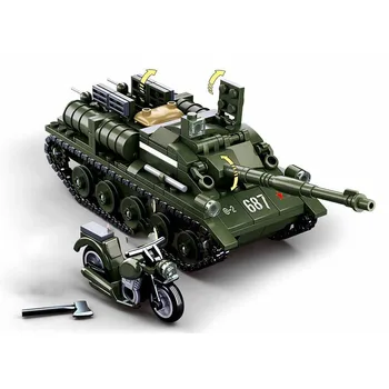 Vojaške serije Svetovne Vojne, ruskih SU-85 tank soldier orožje, Oprema DIY Model Gradnike, Igrače, Darila