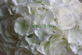 Poroka cesti vodi umetno rose Hydrangea cvet žogo poroka tabela centerpiece cvet žogo 30 cm Slonovine 10pcs/veliko TONGFENG
