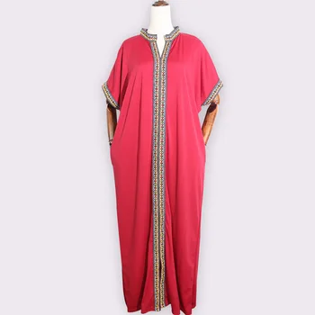 Afriške Tiskanja Obleke za Ženske Plus Velikost Muslimansko Obleko Maxi Dashiki Diamond Afriška Oblačila Abaya Dubaj Boubou Haljo Afriki Obleko