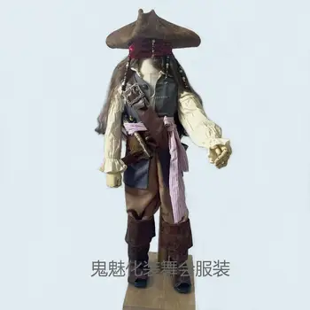Caribbean Pirate Odraslih Moških Grand Dediščine Zbirka Deluxe kostum Jack Sparrow luksuzni set za otrok