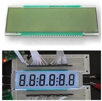 70PIN TN Pozitivne 6-Mest Segment LCD-Plošča Bela LED Osvetlitev ozadja 3V 5V