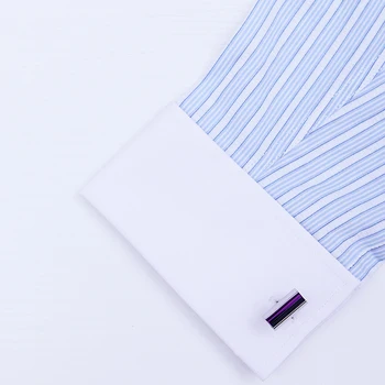 KFLK Nakit majica zapestne gumbe za moške blagovne Znamke, Modni Purple Kristalno Luksuzni Hlačnice povezavo Gumb Visoke Kakovosti svatov