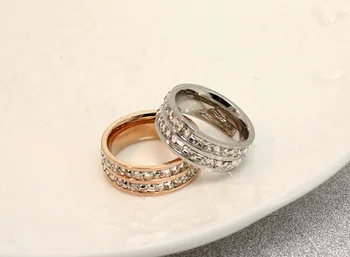 Ženski Geometrijske Kristalno Cirkon Obroč Srebrna Barva & Rose Gold Ring Obljubo Poroke Udejstvovanje Obroči Za Ženske