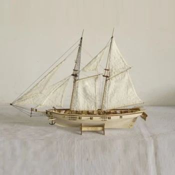 1:100 Obsega Ustvarjalno Mini Leseno Jadrnico Ladje Komplet Čoln Igrača Darilo DIY Ročno izdelan Model Dekoracijo Dobave
