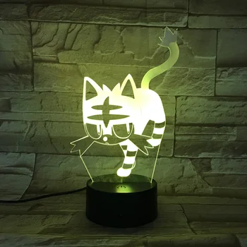 [Sedem Neon]Luštna Mačka Akril 7Colors Namizno Svetilko Živali Otrok Darilo 3D Lučka Novost Darilo Led Nočna Lučka Millennium Falcon Svetlobe