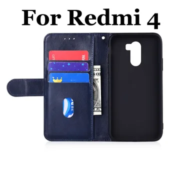 Zadrgo Denarnica Usnjena torbica za Xiaomi Redmi 4 Fundas Mehko TPU Hrbtni Pokrovček za Kartico sim Flip Primeru Redmi 4 Prime Pro Primeru