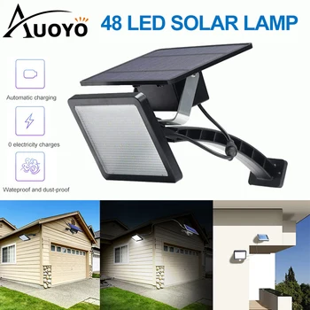 Auoyo 48 LED Solar Wall Osvetlitev Zunanja Razsvetljava Varnostne Svetilke s Nastavljiva Osvetlitev Kota Led Mraka do Zore Razsvetljavo