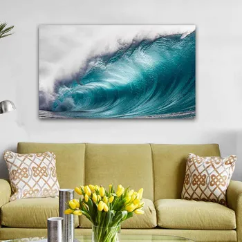 Seascape Stensko Slikarstvo Modro morje, Morje Valovi Natisnjeni Platno Slikarstvo za Steno dnevne Sobe Platno Umetniške Slike Brez Okvirja