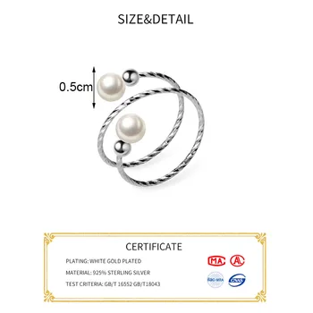 INZATT Pravi 925 Sterling Silver Pearl Geometrijo Za Modo Žensk Rojstni Lepe Fine Nakit Minimalističen Dodatki Darilo