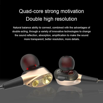Glasba Dual Drive Stereo Slušalke za V Uho Čepkov Bas Slušalke za HTC One M7 M8 M9 M8s A9 A9s X9 X10 E9 Plus E8