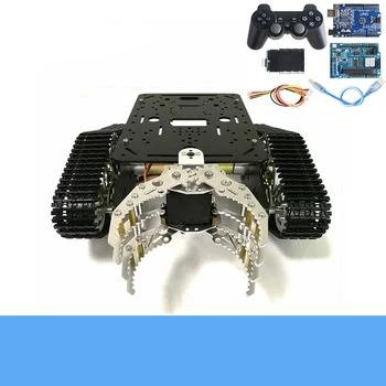 Polno Kovinsko Brezžični Nadzor RC Robot Nevihte Ohišje Platformo T300 Sledi Tank Ohišje+8 Gripper Kit Servo Motor DIY Za Arduino