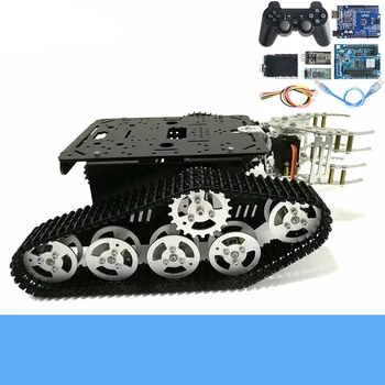 Polno Kovinsko Brezžični Nadzor RC Robot Nevihte Ohišje Platformo T300 Sledi Tank Ohišje+8 Gripper Kit Servo Motor DIY Za Arduino