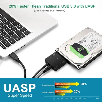 USB 3.0, Da SATA Pretvori Kabel za 2.5/3.5 palčni SSD HDD Trdi Disk, Napajalnik, Računalniški kabel in vtič-v