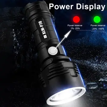 Super Močna LED Svetilka L2 XHP50 Taktično Svetilko USB Polnilne Linterna Vodotesna Svetilka Ultra Svetla Luč za Kampiranje