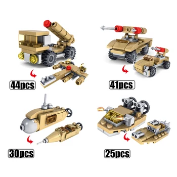 544pcs 16in1 Vojaški Tank gradniki Vozila Združljiv S Super Letalo, Tank Vojske Opeke Izobraževalne DIY Igrača WJ040
