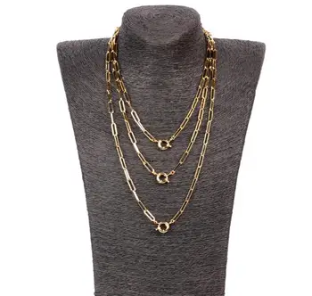 Moda debele clavicle verige INS priljubljenih hip-hop punk stil večplastne ogrlica bakra, pozlačen kul vratu verige