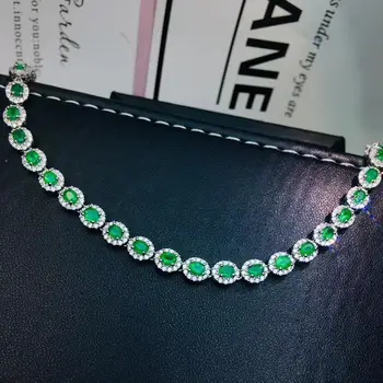 Priljubljena oblika nakit nov veter prijavite 925 srebro naravnih smaragdno zapestnica luksuzni Multi Gemstone high-end nakit