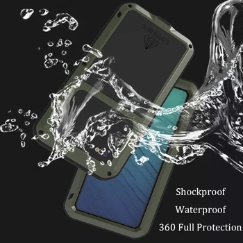 360 Celotno Zaščitno Shockproof oklep Primeru telefon za Samsung Galaxy S20 Ultra S20 Plus Opomba 10 Plus Kovin, Aluminija Odbijača Pokrov