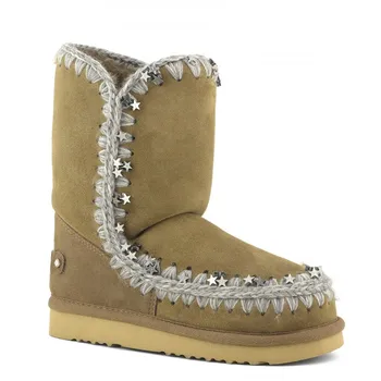 Moug zimski čevlji ženske snow škornji original eskimo 24 kovinski star ročno ovčje kože platformo dame gleženj boot